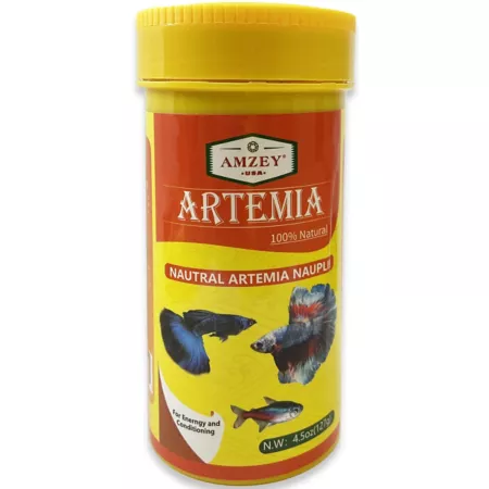 Amzey Artemia Nauplii Uncapped (No Hatch) Brine Shrimp Eggs Fish Food 4.5 oz. Fish Food