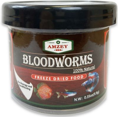 Amzey Freeze-Dried Bloodworm Fish Food, 0.35 oz. Tractor Supply Amzey Tropical Fish Food Bloodworms