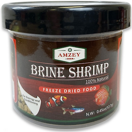 Amzey Freeze-Dried Brine Shrimp Fish Food, 0.45 oz.