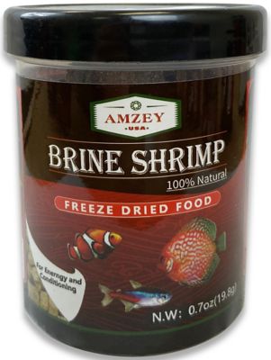 Amzey Freeze-Dried Brine Shrimp Fish Food, 0.7 oz.