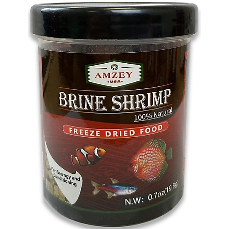 Amzey Freeze-Dried Brine Shrimp Fish Food, 0.7 oz.