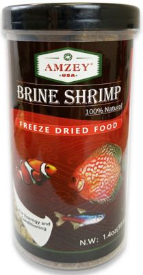 Amzey Freeze-Dried Brine Shrimp Fish Food, 1.4 oz.