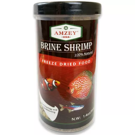 Amzey Freeze Dried Brine Shrimp Fish Food 1.4 oz. Fish Food