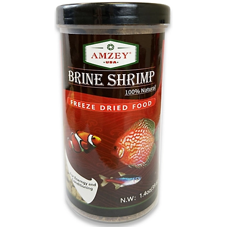 Amzey Freeze-Dried Brine Shrimp Fish Food, 1.4 oz.