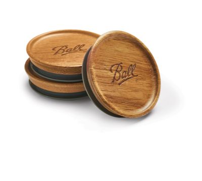Image showing  Wooden Regular Mouth Lids, 3 ct.