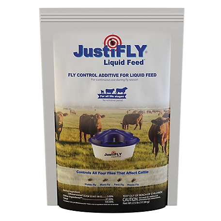JustiFLY Liquid Feed Fly Control Additive for Liquid Cattle Feed, 2.5 lb.