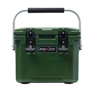 Camp-Zero 10L Hard-Sided Cooler with Molded-In Cup Holders and Aluminum Comfort Grip Folding Handle