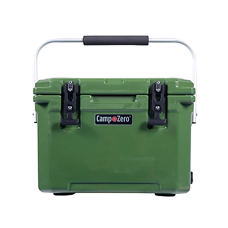 Camp-Zero 20L-21 Qt. Premium Cooler with Four Molded-In Cup Holders and Aluminum Comfort Grip Folding Handle
