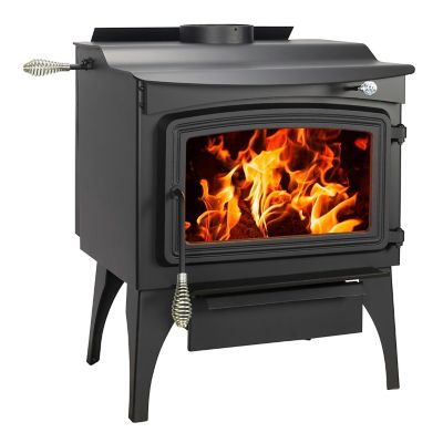 Pleasant Hearth 2,200 sq. ft. Wood Stove with Stainless Steel Ash Lip and Blower, GWS-1800-B
