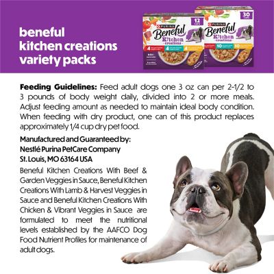 Image showing 6 th Purina Beneful Kitchen Creations With Beef, Chicken, or Lamb Wet Dog Food Variety Pack, Cans, 30 pk., 3 oz.