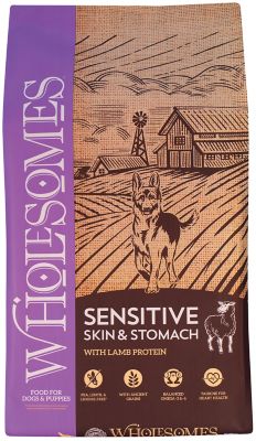 Wholesomes All Life Stages Sensitive Skin and Stomach Lamb Recipe Dry Dog Food Good for multiple dog household