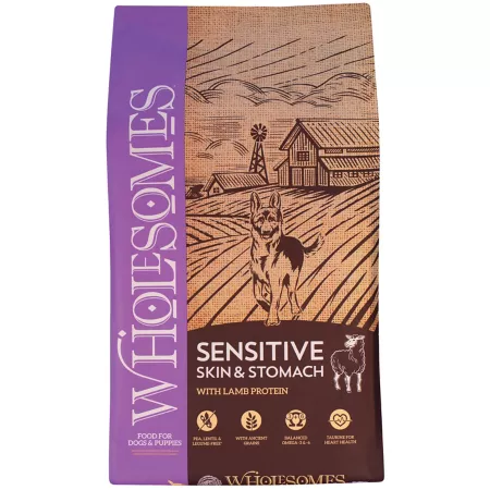 Wholesomes All Life Stages Sensitive Skin and Stomach Lamb Recipe Dry Dog Food 30 lb Bag Dry Dog Food