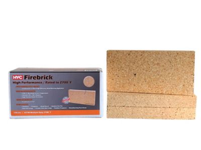 Hy-C Medium-Duty Fire Bricks, 9 in. x 4-1/2 x 1-1/4 in., 3-Pack at