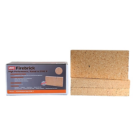 Hy-C Medium-Duty Fire Bricks, 9 in. x 4-1/2 x 1-1/4 in., 3-Pack at Tractor  Supply Co.