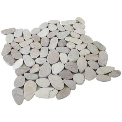 Rain Forest White Sliced Pebble Tiles, 12 in. x 12 in., 5 pc.