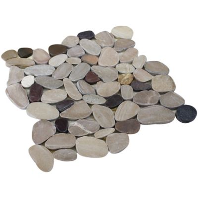 Rain Forest Tan/Brown/Cherry Sliced Pebble Tiles, 12 in. x 12 in., 5 pc.