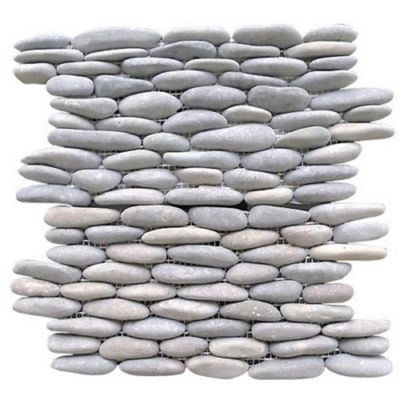 Rain Forest Light Grey Stacked Stone Pebble Tiles, 12 in. x 12 in., 5 pc.