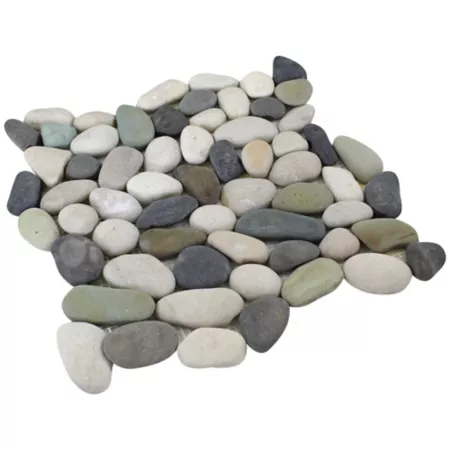 Rain Forest Blend Natural Pebble Tiles 12-in x 12-in 5-Piece Landscape Rocks