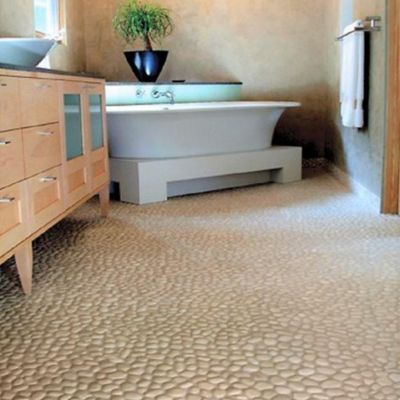 Image showing  White Natural Pebble Tiles, 12 in. x 12 in., 5 pc.