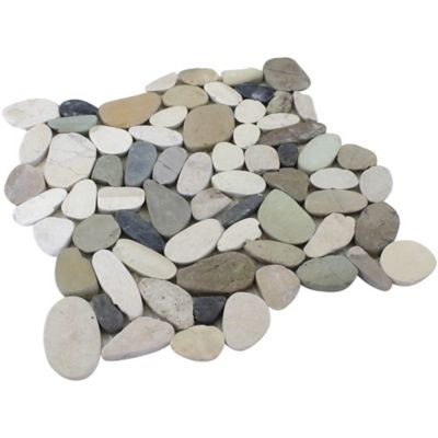 Rain Forest Blend Sliced Pebble Tiles, 12 in. x 12 in., 5 pc.