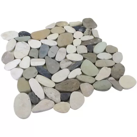 Rain Forest Blend Sliced Pebble Tiles 12-in x 12-in 5-Piece Landscape Rocks