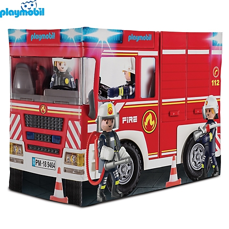 PLAYMOBIL Large Fire Engine Pretend Play Tent Playhouse, 58 in. L x 28 in. W x 41 in. H
