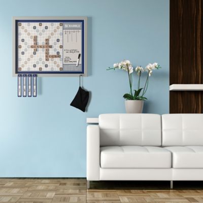 Scrabble 2 in 1 Wall Edition with Framed Dry Erase Message Center Note Board New 