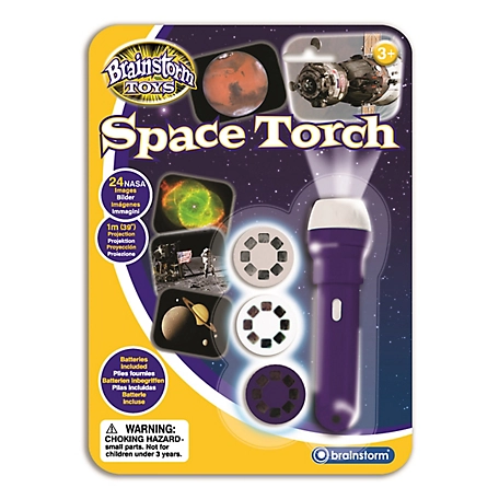 Brainstorm Toys Space Torch Flashlight and Projector with 24 NASA Images, STEM Toy