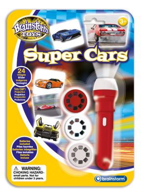Brainstorm Toys Super Cars Torch Flashlight and Projector with 24 Car Images