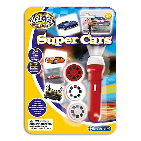 Brainstorm Toys Super Cars Torch Flashlight and Projector with 24 Car Images