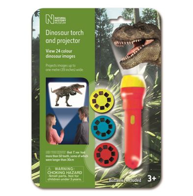 Natural History Museum Dinosaur Flashlight and Projector STEM Toy, 24 Color Dinosaur Images