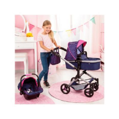 Image showing  Baby Doll City Vario Pram Baby Doll Stroller with Diaper Bag
