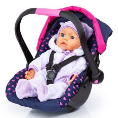 Image showing  Baby Doll Deluxe Car Seat with Canopy, Blue/Pink