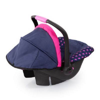 Image showing 7 th Bayer Baby Doll Deluxe Car Seat with Canopy, Blue/Pink