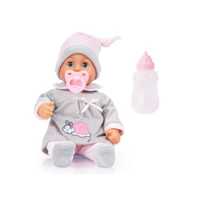 Bayer First Words 15 in. Baby Doll, Grey