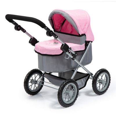 Image showing  Trendy Baby Doll Pram Stroller, Gray/Pink