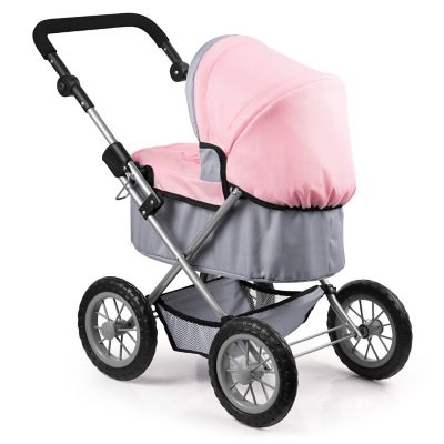 Image showing 5 th Bayer Trendy Baby Doll Pram Stroller, Gray/Pink