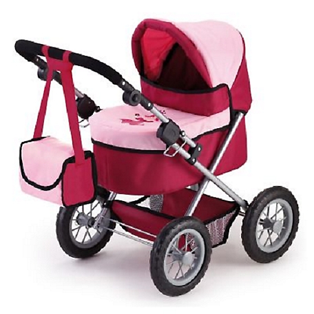 Bayer Baby Doll Trendy Pram Stroller, Red/Pink
