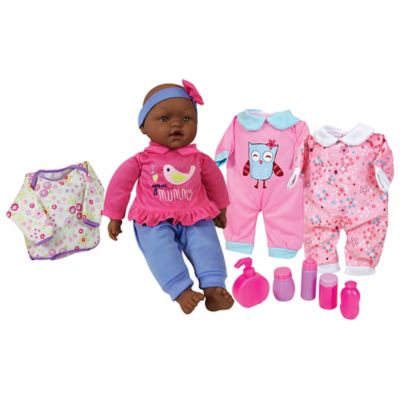 Lissi 15 in. African American Baby Doll Playset with Clothes and Accessories