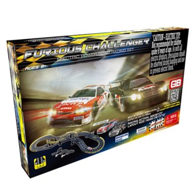 Golden Bright Electric Powered Furious Challenger Road Racing Slot Car Toy Set, Over 12 ft. of Track