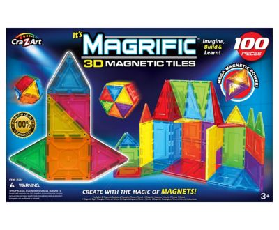 Cra-Z-Art 3D Magnetic Tiles, 100-Pack
