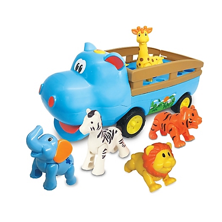 Kiddieland Happy Hippo N' Friends Toy Vehicle with Animal Figures, 14 in. x 6 in. x 8 in.