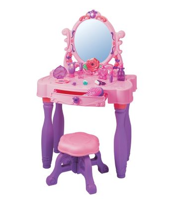 Red Box Kids' Light-Up Princess Vanity Table Set, 18.5 in. x 12.5 in. x 31 in.