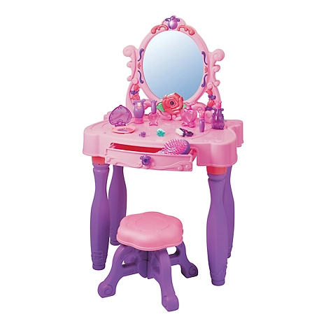 Red Box Kids' Light-Up Princess Vanity Table Set, 18.5 in. x 12.5 in. x 31 in.