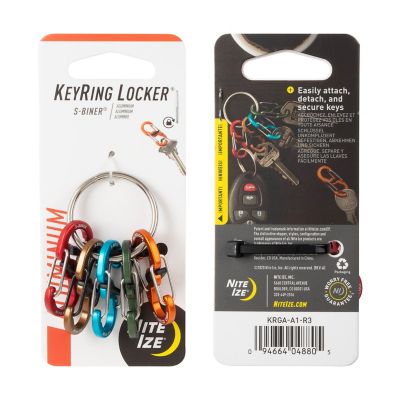 Image showing  KeyRing Locker with Aluminum S-Biner MicroLocks, Assorted