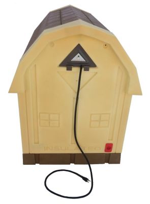 Image showing  Insulated Outdoor Plastic Dog House with Palace Central Heater 3.0, Tan Brown