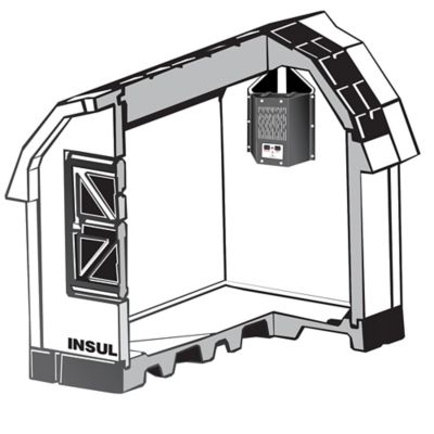 Image showing  Insulated Outdoor Plastic Dog House with Palace Central Heater 3.0, Tan Brown