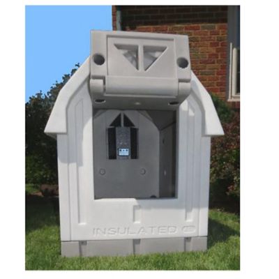 Image showing  Insulated Outdoor Plastic Dog House with Palace Central Heater 3.0, Taupe Gray