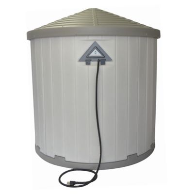 Image showing  CRB Palace Insulated Outdoor Plastic Dog House with Palace Central Heater 3.0, Gray