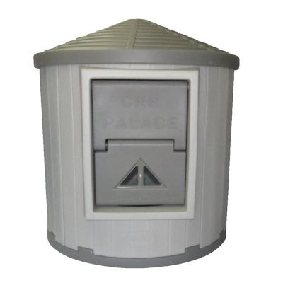Image showing  CRB Palace Insulated Outdoor Plastic Dog House with Palace Central Heater 3.0, Gray